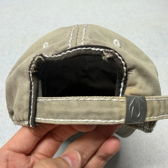 True Religion TRBJ CA 1956 Hat Vintage Y2K Distressed Contrast Stitch Strapback - Picture 6 of 11